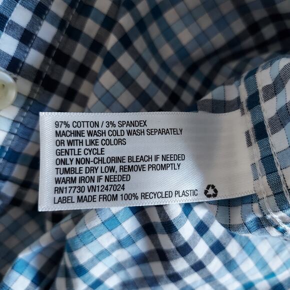 Goodfellow 'Slim' Fit Blue Check Pattern Long Sleeve Size XL - Picture 9 of 9